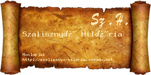 Szalisznyó Hilária névjegykártya
